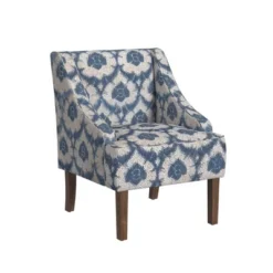 Classic Swoop Arm Chair Ikat Medallion Print - HomePop