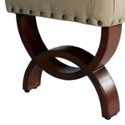 Carolina Tufted Bench With Nailhead Trim Cream - HomePop -Chair Promotion Store GUEST b05ed696 eff3 4f52 be30 8e46e43993dd