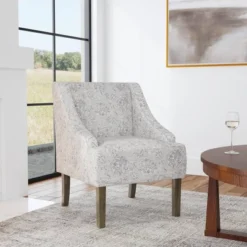 Classic Swoop Arm Chair Artistic Floral Print Linen - HomePop -Chair Promotion Store GUEST b5baf3f7 a778 4571 8454 94a02b2bab01