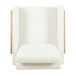 Wood Frame Accent Chair Cream Boucle - HomePop 10 Wood Frame Accent Chair Cream Boucle - HomePop -Chair Promotion Store GUEST c25dad1d 0809 4368 8477 a0bdd7395151