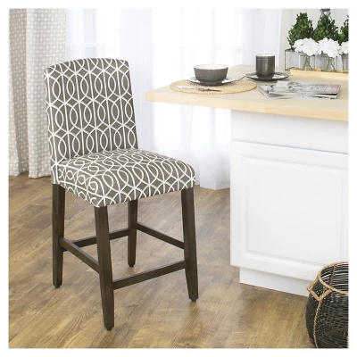 24" Curved Top Counter Height Barstool - HomePop 2 24" Curved Top Counter Height Barstool - HomePop - Image 2