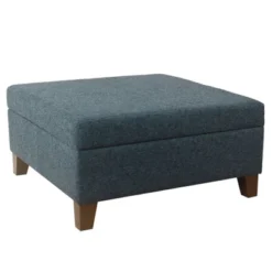 32" Luxury Square Storage Ottoman Textured Navy - HomePop -Chair Promotion Store GUEST cb0c4d41 4e96 4c3c 9755 a8f30a05d547