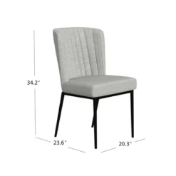 Channel Back Dining Chair With Metal Legs Light Gray - HomePop -Chair Promotion Store GUEST cb9718e4 5724 4d5b a81c 613d27c25fc4