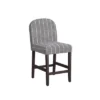 Rounded Back Woven Stripe Upholstered Counter Height Barstool Midnight - HomePop