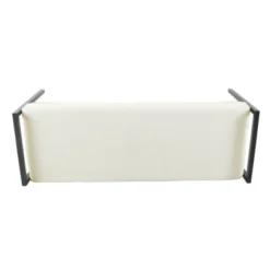 Modern Metal Sherpa Bench Cream - HomePop -Chair Promotion Store GUEST d3bbc3b8 5c01 4be5 b17b 8e8a88d02522