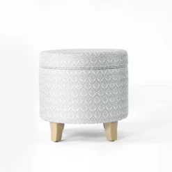 Cole Classics Round Storage Ottoman Flared Wood Leg - HomePop 16 Cole Classics Round Storage Ottoman Flared Wood Leg - HomePop -Chair Promotion Store GUEST d6e04bab fbb6 4202 a132 438d992b44dd
