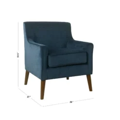 Davis Mid-Century Accent Chair Navy Velvet - HomePop -Chair Promotion Store GUEST d8f629df ba82 40a9 9483 aeb72cef685b