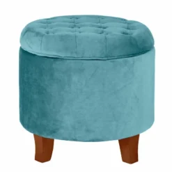 Large Round Button Tufted Storage Ottoman - HomePop -Chair Promotion Store GUEST de238938 1c9f 4f4b b535 cfa3e3369d01