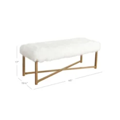 Faux Fur Rectangle Bench White - HomePop 12 Faux Fur Rectangle Bench White - HomePop -Chair Promotion Store GUEST df39e8d0 4b9d 48b3 aba3 759fc67ee813