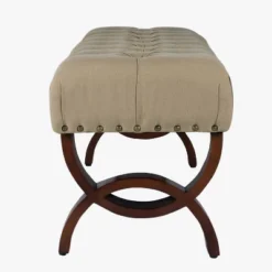 Carolina Tufted Bench With Nailhead Trim Cream - HomePop -Chair Promotion Store GUEST e166eadb 961f 4433 87f1 293abec60480