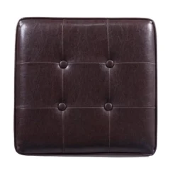 Square Tufted Faux Leather Storage Ottoman - HomePop -Chair Promotion Store GUEST e7fec698 fd1c 44a4 9c96 e1a748aa490a