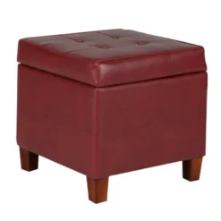 Square Tufted Faux Leather Storage Ottoman - HomePop -Chair Promotion Store GUEST ea241f4c f577 4bcd 979f 1fb744f05938