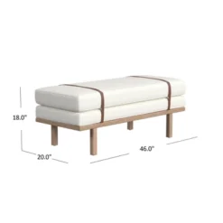 Upholstered Bench With Wood Base Cream Boucle - HomePop -Chair Promotion Store GUEST f084cfd2 6f97 4f49 804d 76b762645909