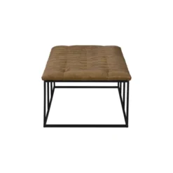 58" Draper Large Bench With Button Tufting Faux Leather Light Brown - HomePop -Chair Promotion Store GUEST f0c1a849 adf8 4eaf b375 d8396e9bc4af