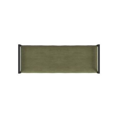 Modern Metal Bench Light Sage Green Velvet - HomePop 4 Modern Metal Bench Light Sage Green Velvet - HomePop - Image 4