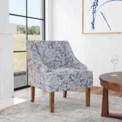 Classic Swoop Arm Chair Jacobean Print Denim - HomePop -Chair Promotion Store GUEST f74f74dd 2869 4f61 bede 4c72a396c351