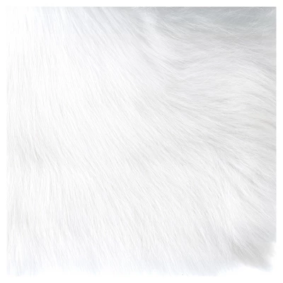Faux Fur Rectangle Bench White - HomePop 1 Faux Fur Rectangle Bench White - HomePop