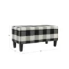 Large Decorative Storage Bench Black Plaid - HomePop