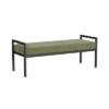 Modern Metal Bench Light Sage Green Velvet - HomePop
